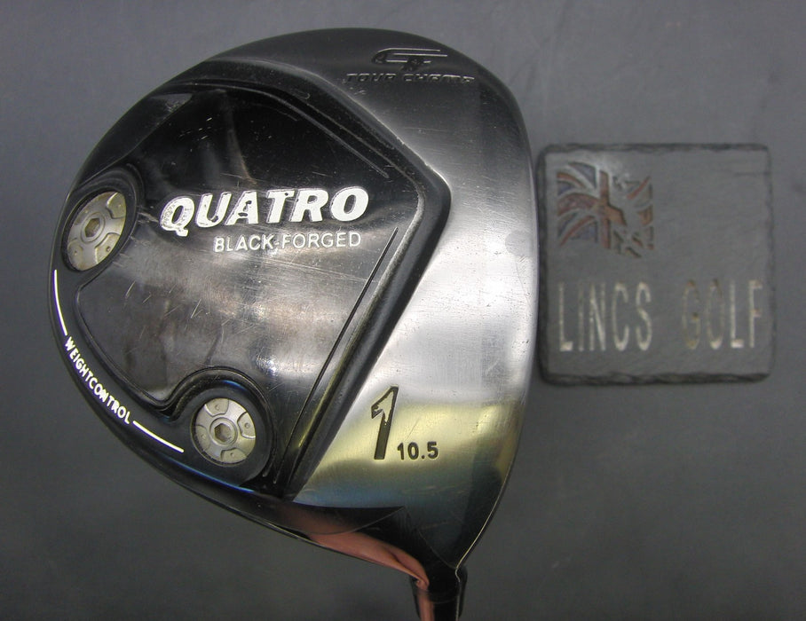 Tour Champ Quatro Black Forged 10.5° Driver Extra Stiff Graphite Shaft OMG Grip