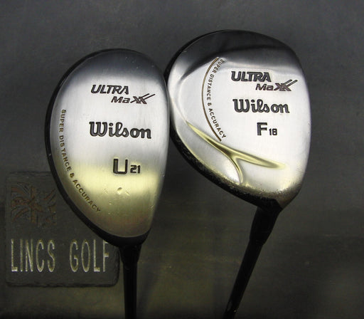Set of 2 Wilson Ultra Max 18° 5 Wood + 21° Hybrid Stiff Graphite Shafts