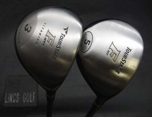 Set of 2 Bridgestone Tourstage FHT 3+5 Woods Stiff Graphite Shafts G/Pride Grips