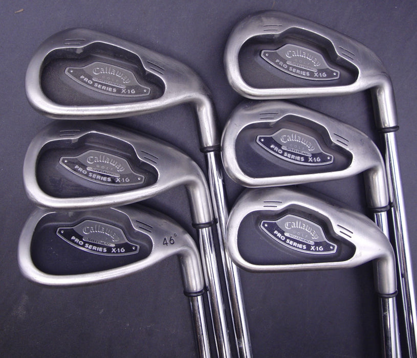 Set of 6x Callaway Steelhead Pro Series X-16 Irons 5-PW Stiff Steel Shafts