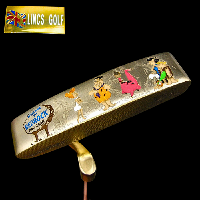 Custom Milled Flintstones Themed Pal Ping Putter 86.5cm Steel Genuine Leather HC