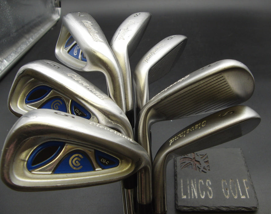 Set of 7x Cleveland CG-C Irons 5-SW Stiff Steel Shafts Cleveland Grips*