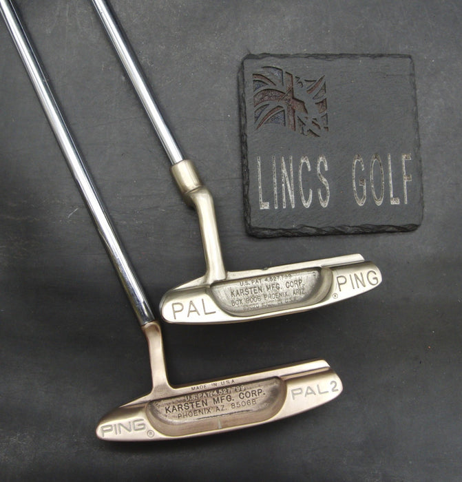Set of 2x Ping Pal & Ping Pal 2 Putters Steel Shaft 89cm Length Westgolf Grips*