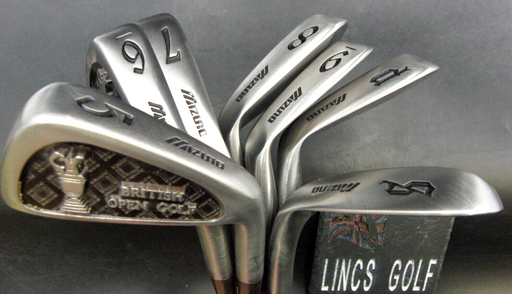 Set of 7 x Mizuno British Open Golf 5-SW Regular Steel Shafts Mizuno Grips