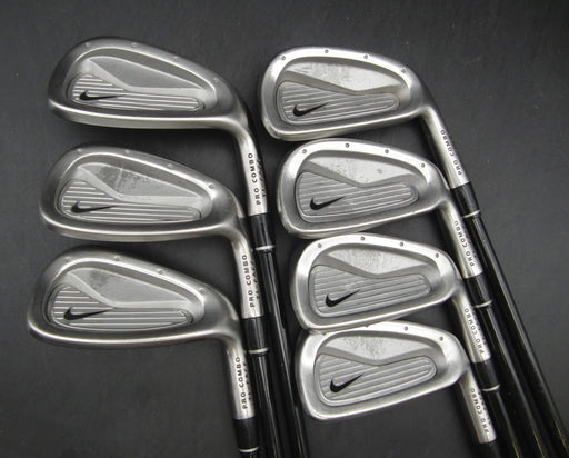 Set of 7x Nike Pro Combo Ti Face Irons 4-PW Stiff Graphite Shafts Nike Grips