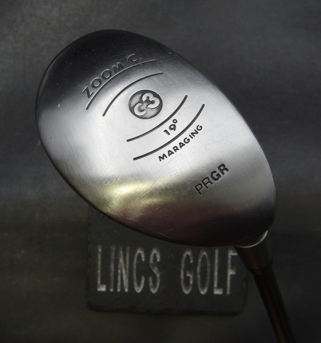 PRGR Zoom C 19° Hybrid Stiff Graphite Shaft Golf Pride Grip with Head Cover