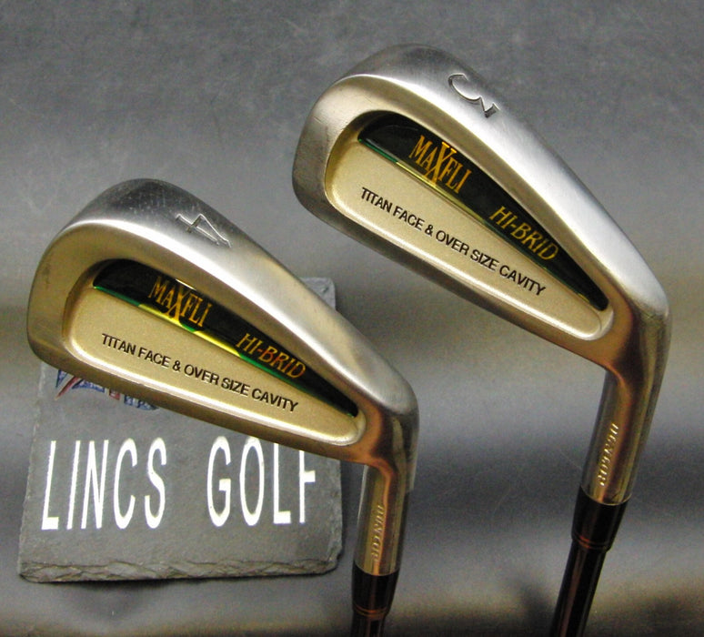 Set of 2 Dunlop Maxfli HI-BRID 3 & 4 Irons Stiff Graphite Shafts Dunlop Grips