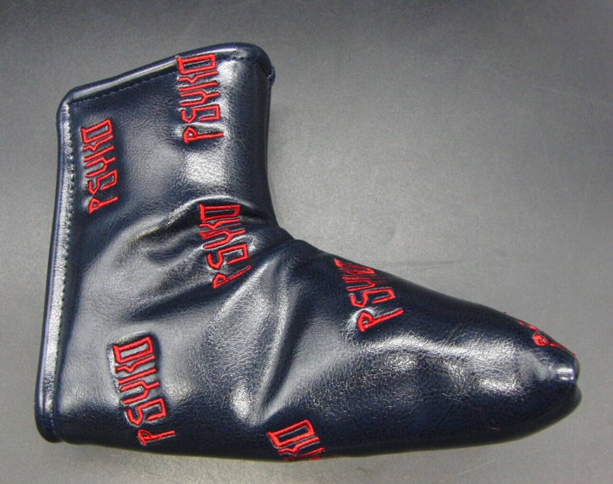 Luxury PSYKO GOLF Embroidered-Logo Genuine Leather Putter Head Cover