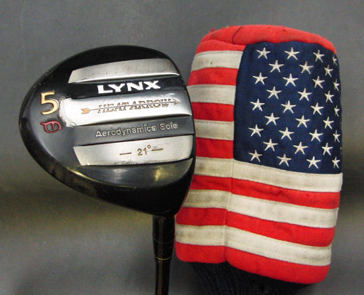 Vintage  Lynx Heat Arrow 21° 5 Wood Stiff Graphite Shaft Lynx Grip & Head Cover