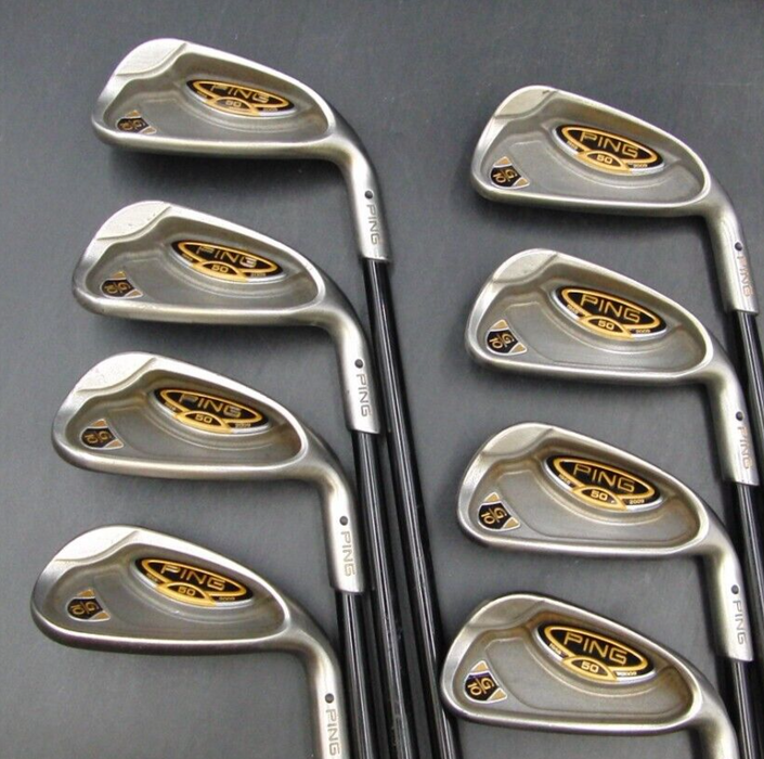 Set of 8x Ping 50th Anniversary G10 Black Dot Irons 4-SW Regular Graphite Shafts