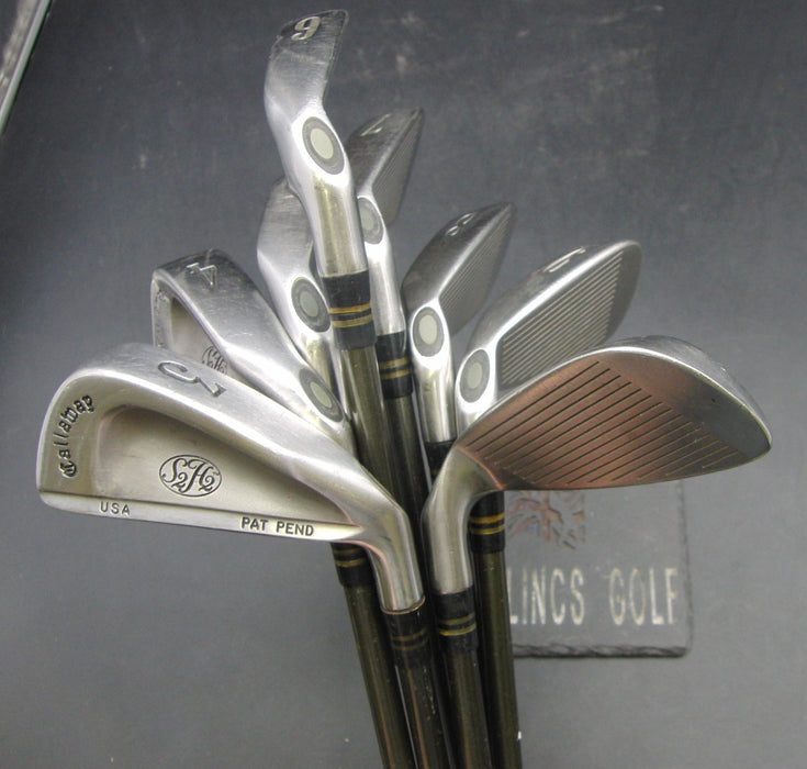 Set of 8x Callaway S2H2 3-PW Irons Firm Flex Graphite Shafts Callaway Grips*
