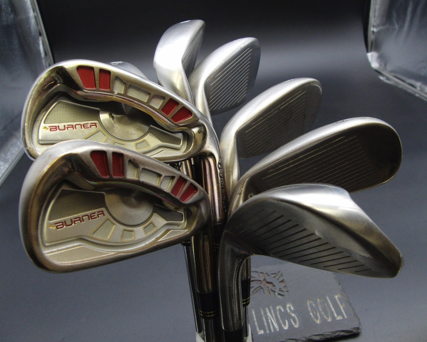 Set of 8x TaylorMade Burner Japanese Model Irons 4-PW+AW Stiff Steel Shafts*