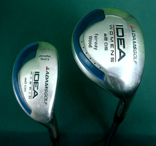 Ladies Set of 2 x Adams Idea Wood & Hybrid Ladies Graphite Shafts Winn Grips