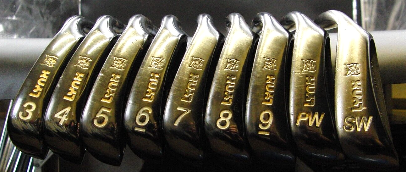 RARE Black Set of 9 x Lynx Parallax Irons 3-SW Stiff Steel Shafts Mixed Grips