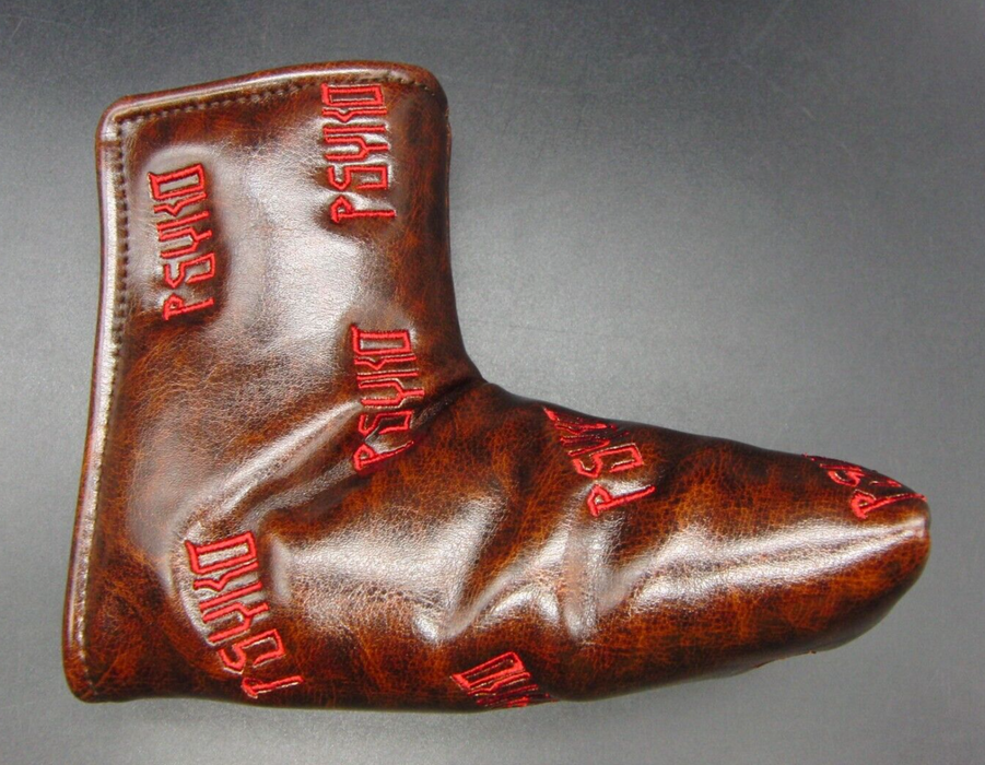 Luxury PSYKO GOLF Embroidered Vintage Look Genuine Leather Putter Head Cover