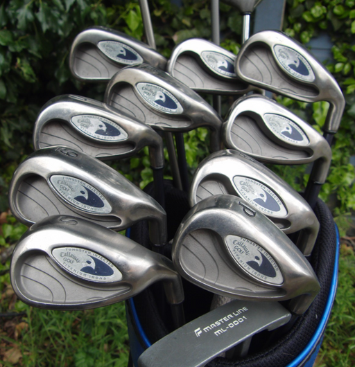 Set of Callaway Hawk Eye Iron 3-SW+AW+ Driver + 3 Wood + 4 Wood + Putter*