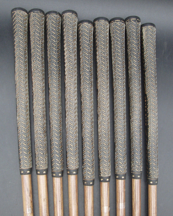 Set of 9x Chicago Classic Irons 3-SW Hickory Shafts Rite Grips