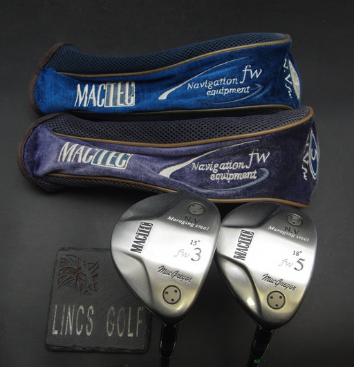 Set of 2 Macgregor Mactec NV 15° 3 Wood + 18° 5 Wood Stiff Graphite Shafts