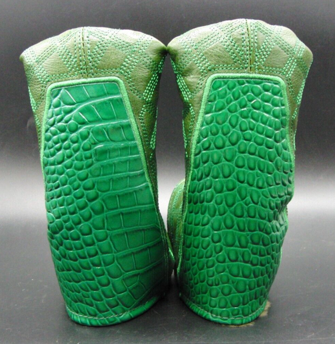 PSYKO GOLF Croc-Effect/Quilted Genuine Leather Putter Embossed Logo Head Cover