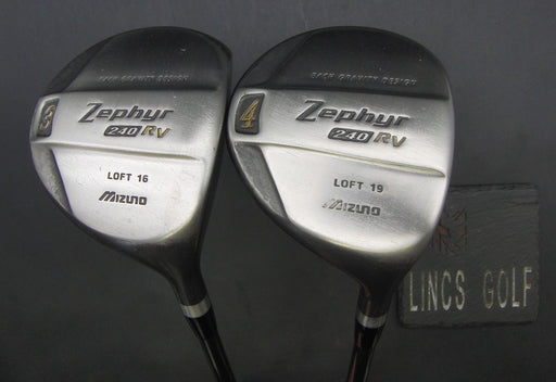 Set of 2 Mizuno Zephyr 240 RV 16° 3 Wood + 19° 4 Wood Regular Graphite Shafts
