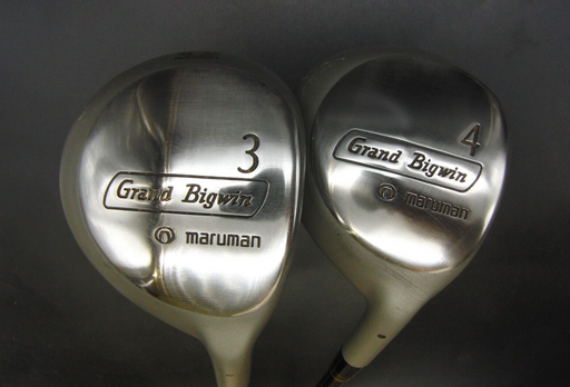 Set of 2 Maruman Grand Bigwin 3 & 4 Woods Regular Graphite Shafts Maruman Grips