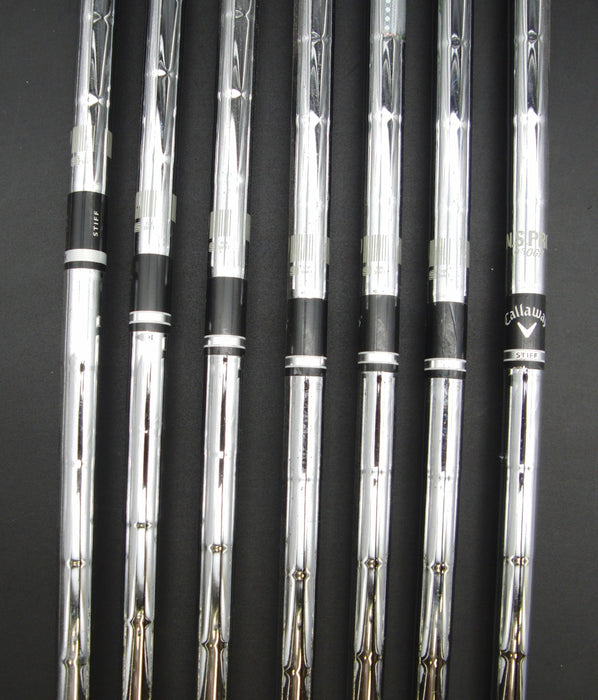Set of 7x Callaway XR Irons 4-PW Stiff Steel Shafts GolfPride Grips*