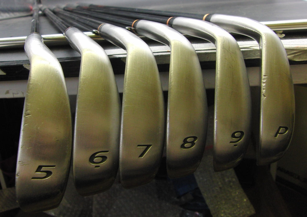 Set of 6x Mizuno JPX A25 5-PW Irons Regular Graphite Shafts Black Grips