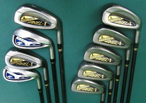 Japanese Combo Set 9 x TSURUYA AXEL-II/ AXEL ZX Irons 4-SW+AW Stiff Graphite