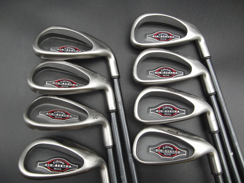 Set of 8x Callaway Big Bertha 2002 Irons 4-10+PW Regular Graphite Shafts*
