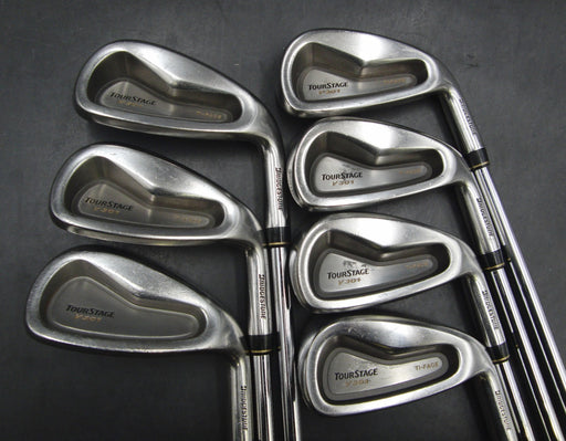 Set of 7 x Bridgestone TourStage V301 Irons 4-PW Stiff Steel Shafts Iomic Grips