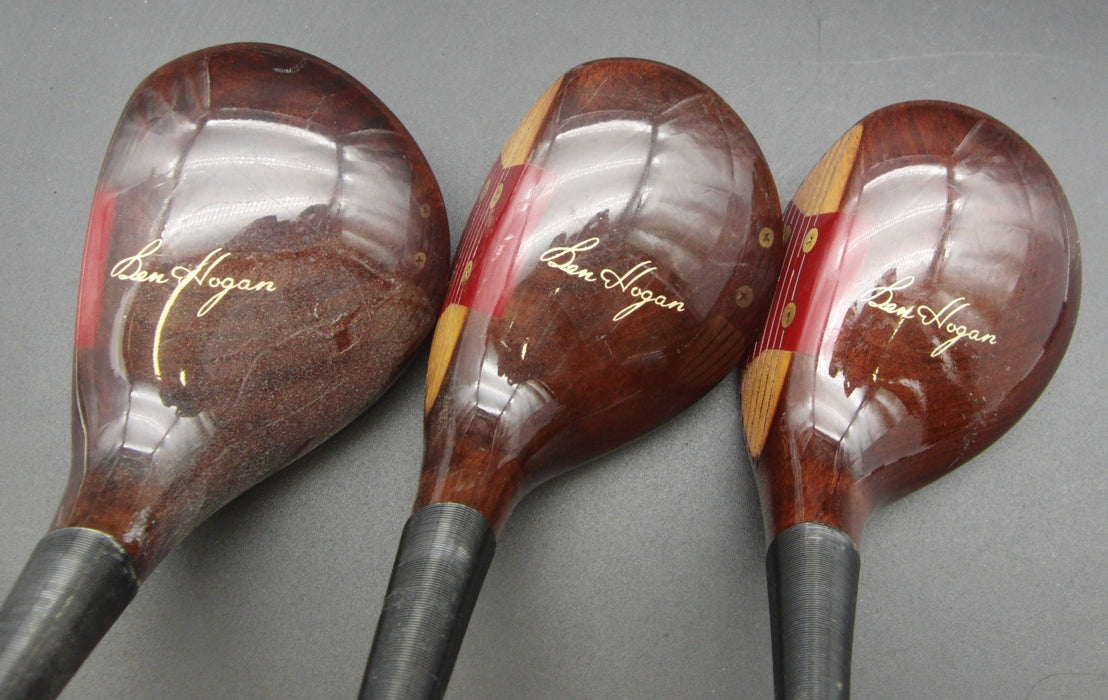 Set of 3 Ben Hogan Driver & 3+4 Woods Regular Steel Shafts Ben Hogan Grips*