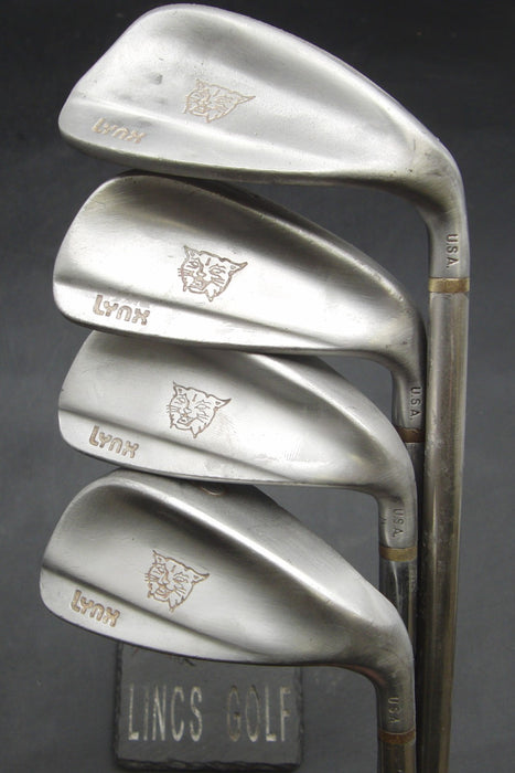 Set of 4x Lynx USA 7,8,9+SW Irons Regular Graphite Shafts Rite Grips