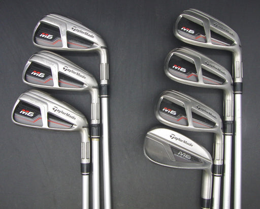 Set of 7x TaylorMade M6 5-PW + AW Irons Stiff Graphite Shafts TaylorMade Grips*