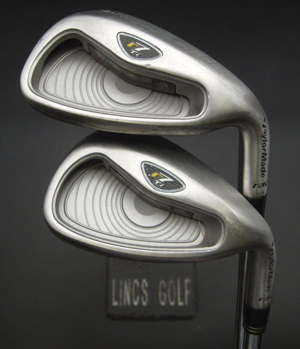 Set of 2 TaylorMade rac r7 Ti A Gap & Sand Wedges Stiff Steel Shafts G/P Grips
