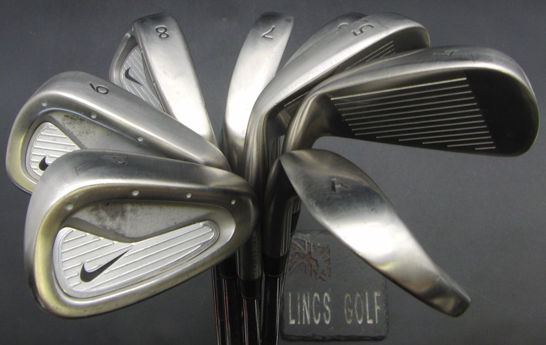 Set of 8x Nike Pro Combo Ti Face 4-PW + AW Irons Stiff Steel Shafts Nike Grips
