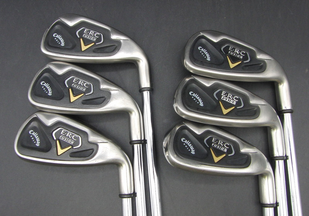 Set of 6x Callaway ERC Fusion 5-PW Irons Regular Steel Shafts Yellow Grips*