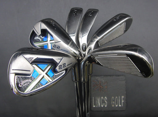 Set of 6x Callaway X22 5-PW Irons Stiff Steel Shafts Callaway Grips