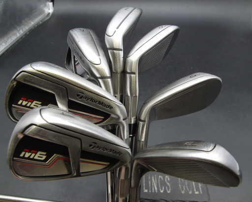 Set of 7 x TaylorMade M6 Irons 4-PW Stiff Steel Shafts Golf Pride Grips