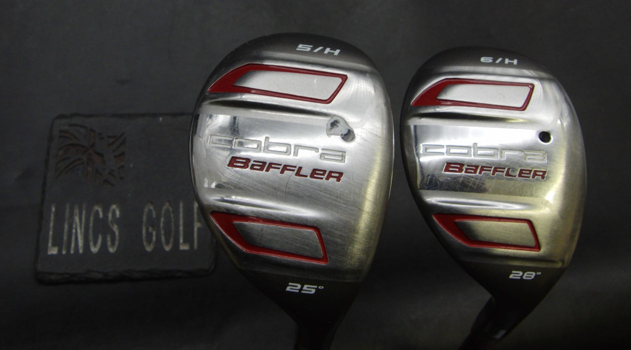 Set of 2 Cobra Baffler Red 25° 5 +28° 6 Hybrids Stiff Graphite Shafts*