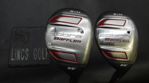 Set of 2 Cobra Baffler Red 25° 5 +28° 6 Hybrids Stiff Graphite Shafts*