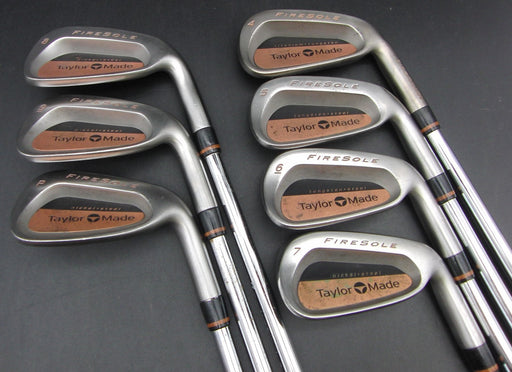 Set of 7x TaylorMade Firesole 4-PW Irons Stiff Steel Shafts Grip Rite Grips