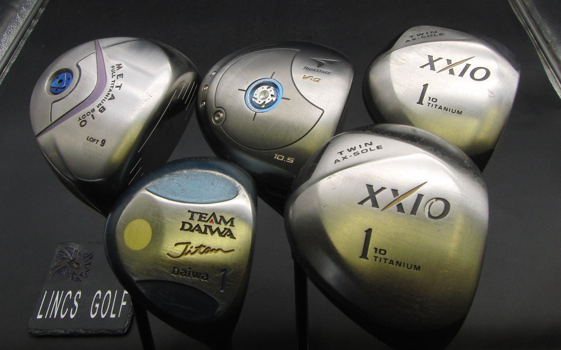 Set of 5x Multi Brands Drivers Stiff Graphite Shafts Black Grips