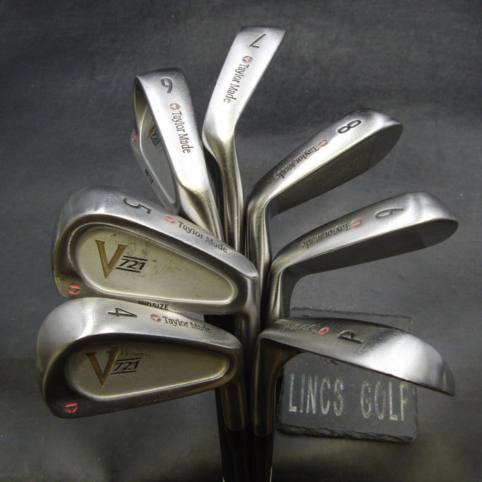 Set of 7 x TaylorMade V721 MidSize Irons 4-PW Stiff Graphite Shafts G/P Grips