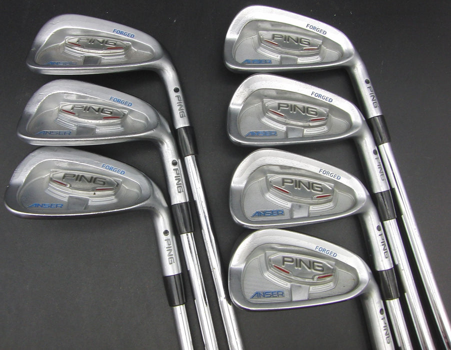 Set of 7x Ping Anser 2011 Black Dot 4-PW Irons Regular Steel Shafts NO 1 Grips