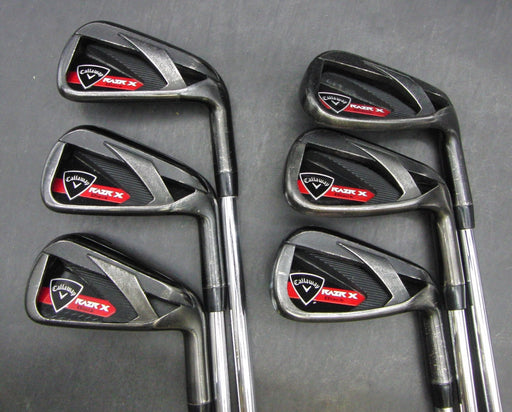 Set of 6x Callaway RAZR X Black Irons 5-PW Stiff Steel Shafts Callaway Grips*