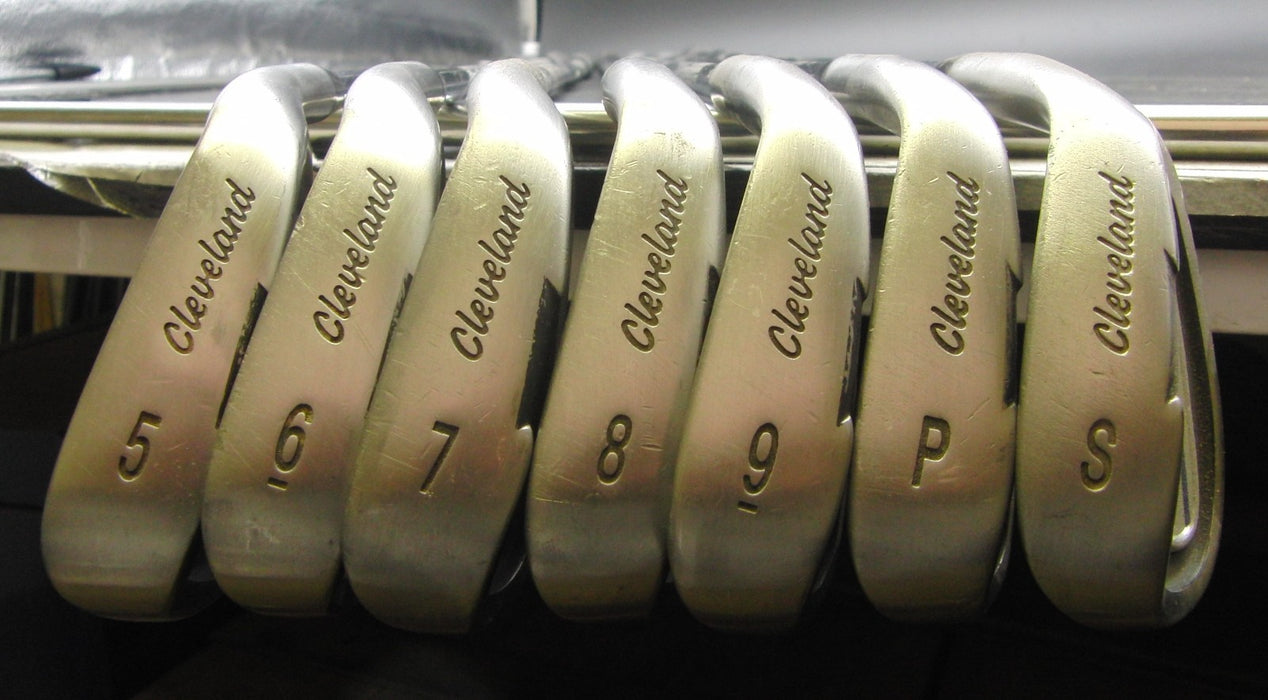 Set of 7x Cleveland 5-SW Irons Stiff Steel Shafts Black Grips*