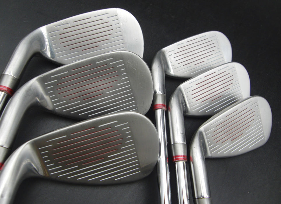 Set of 6x Cobra Baffler Red Irons 7-SW+GW Stiff Steel Shafts Golf Pride Grips