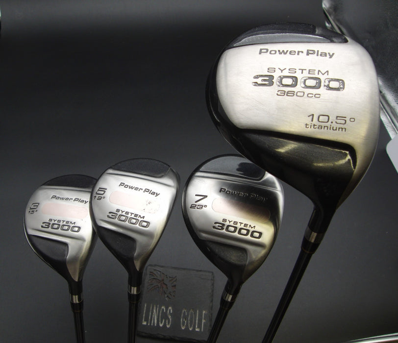 Set of 4 Power Play System 3000 15° 3 + 19° 5 + 23° 7 Woods & 10.5° Driver*