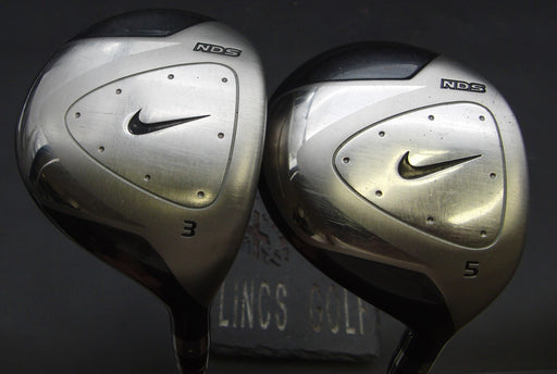 Set of 2 Nike NDS 3+5 Woods Stiff Graphite Shafts Golf Pride Grips