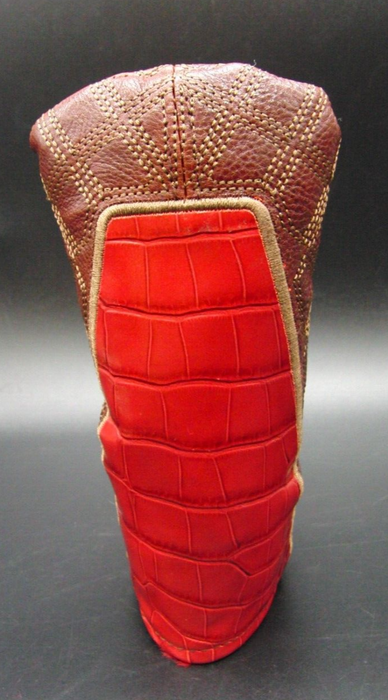 Luxury PSYKO GOLF Croc-Effect Quilted Genuine Leather Putter Embossed Head Cover